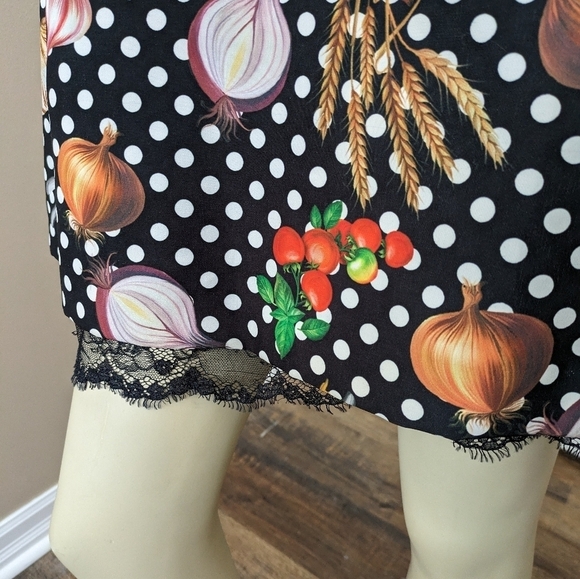 W Les Femmes Babylon Pinup Midi Length Vegetable Pasta Dress Women's 46 - Picture 2 of 10